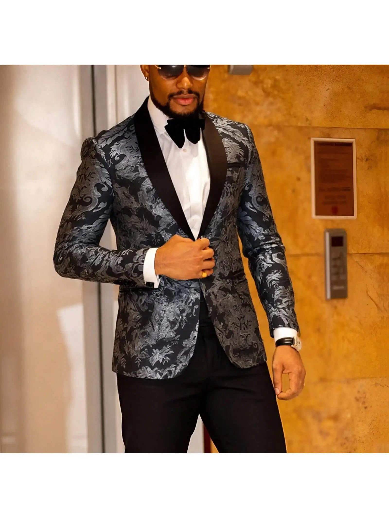 Men's Sport Coats & Blazers Shawl Lapel One Button Slim Fit Long Sleeve Jacket Tuxedo Party Dinner Wedding Blazer